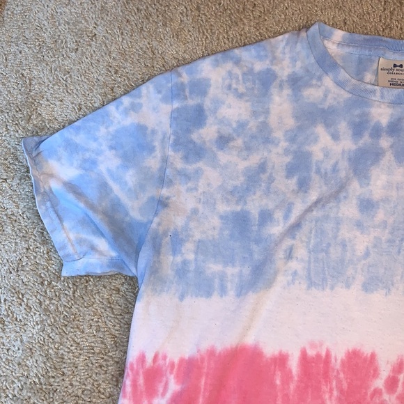 Simply Southern Red White and Blue Tie Dye Cotton T-Shirt Medium - Picture 3 of 8